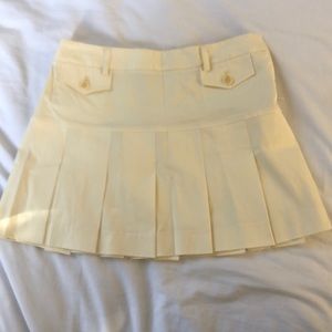 Theory Off White Mini Pleated Skirt